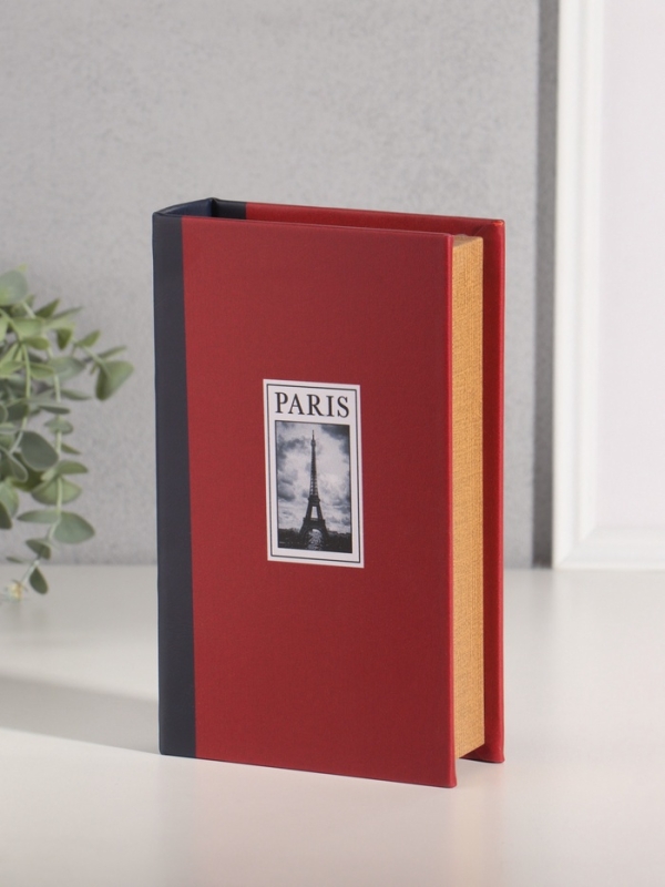 Сейф-книга дерево кожзам "Марка с Эйфелевой башней" 21х13х5 см