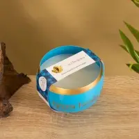 Свеча в чаше Yoga heal the soul голубая, соевый воск 200 гр 8,5х7 см