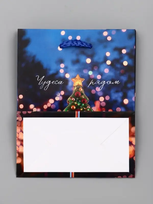 Пакет подарочный новогодний ламинированный, &laquo;Дед Мороз&raquo; , 11.5&times;6.5&times;14.5 см