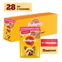 Влажный корм Pedigree для собак мелких пород , паштет говядина, пауч, 80 г
