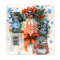 Новогодние салфетки бумажные Мой выбор &laquo;Рождественский Венок&raquo; 1 слой, 24х24 см, 100 шт