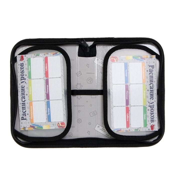 Пенал 1 секция, 130 х 210 х 40 мм, 2 откидные планки, тканевый, Calligrata TOP, Content "Авокадо"