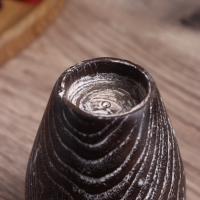 Подсвечник из дерева Джати, d 4 см, 8х8х11 см, цв. темно-коричневый