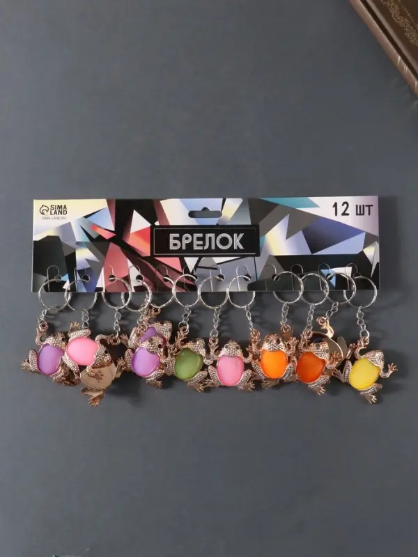 Брелок пластик "Лягушка красочная" МИКС 3,2х3,7 см