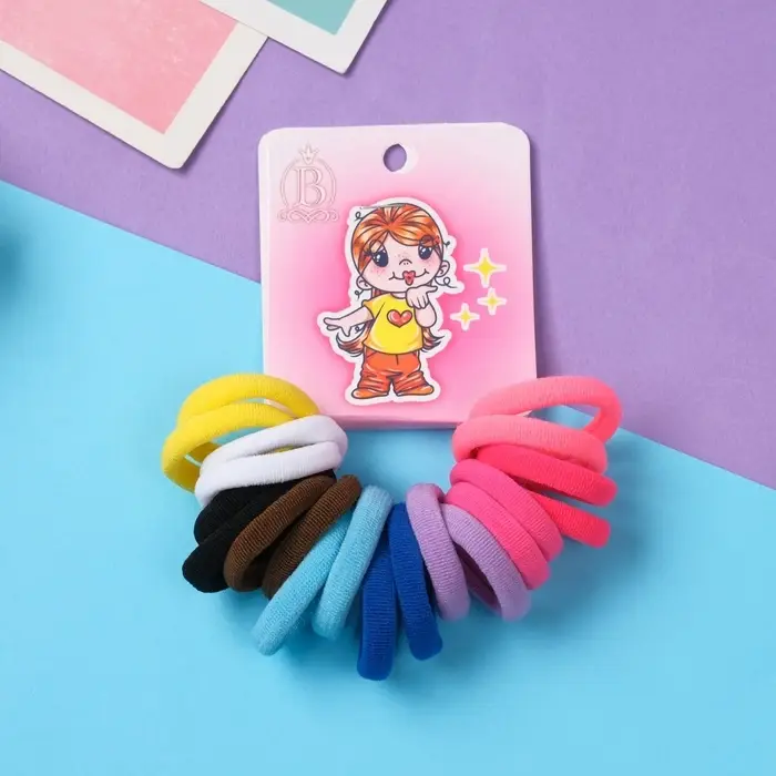 Резинка для волос "Амурные дела" (набор 20 шт) звездуля, 2,5 см, яркий