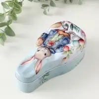 Шкатулка металл "Зайчик с пасхальными яичками" 4,6х7х14,3 см