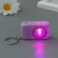 Фонарик свет на кольце "Фотоаппарат" мигает МИКС пастельные цвета 2,8х4,5х1,5 см