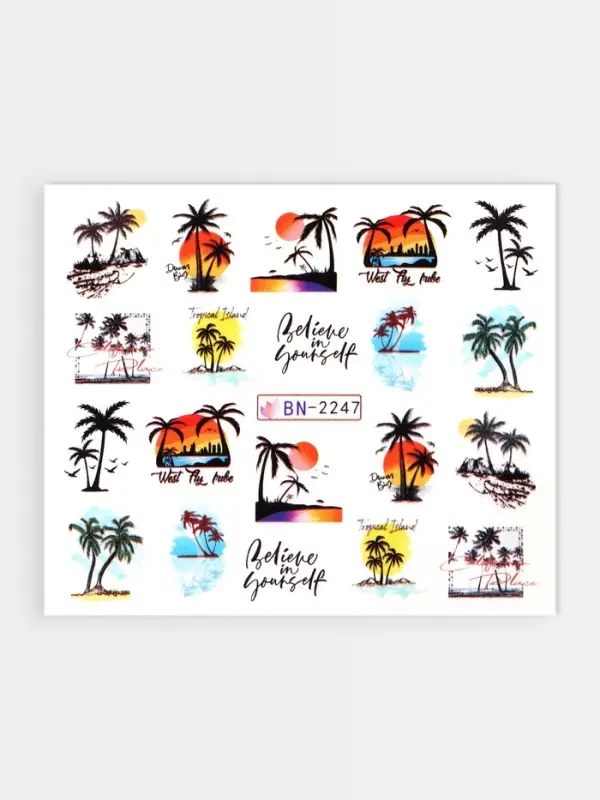 Слайдеры для ногтей &laquo;Отпуск&raquo;, разноцветные