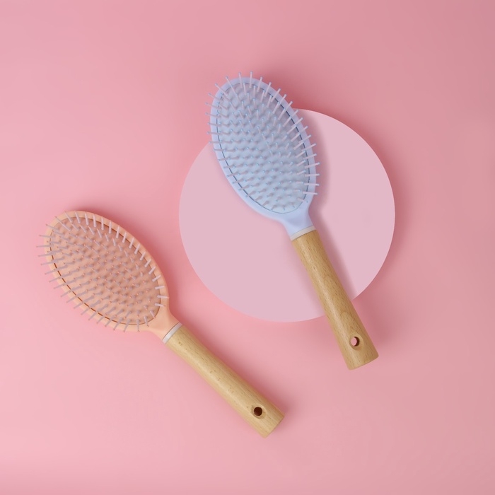 Расчёска массажная, 7 &times; 24 см, цвет МИКС