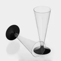 Фужер пластиковый одноразовый для шампанского &laquo;Конус&raquo;, 150 мл, прозрачный