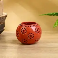 Аромалампа &laquo;Шар&raquo;, 9&times;9&times;7 см, керамика, красная