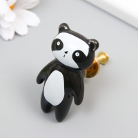 Ручка для шкатулки керамика, металл "Панда" 6,3х3,5 см