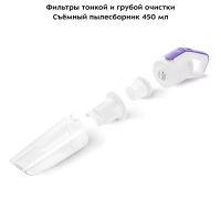 Ручной пылесос для дома беспроводной КТ-5198 - 75 Вт