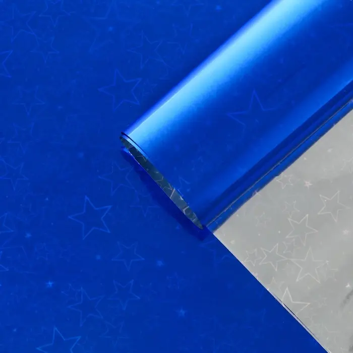 Бумага голографическая &laquo;Звездопад&raquo;, синяя, 70&times;100 см