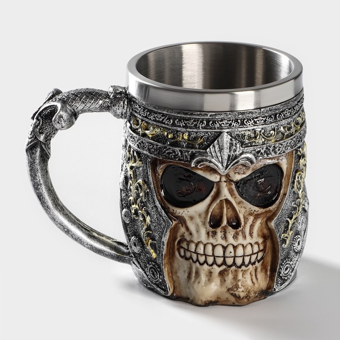 Кружка из нержавеющей стали &laquo;Череп. Хэллоуин&raquo;, 400 мл, цвет серебряный
