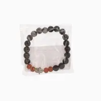 Браслет "Хамса" лава, рудракша, длина 18 см, цв. чёрный, коричневый