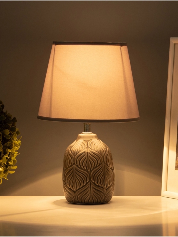 Настольная лампа "Бутоны" 1х15Вт Е14 серый 20х20х28см