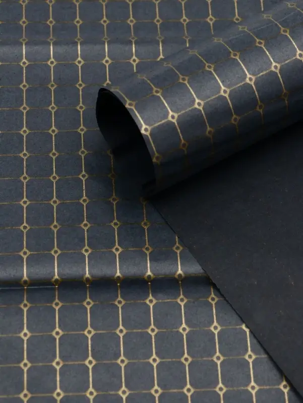 Бумага упаковочная тишью, &laquo;Шарм&raquo;, чёрный, 50 см &times; 70 см 17 грамм