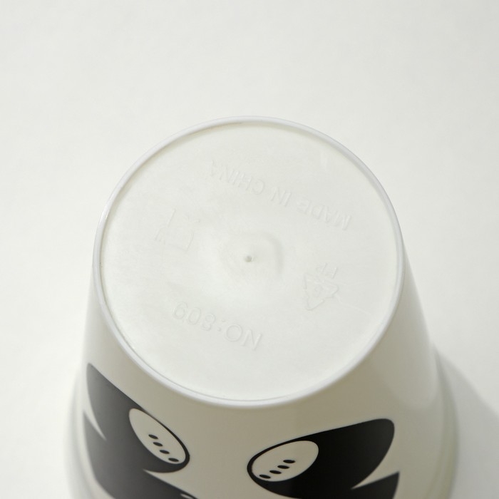 Стакан с крышкой и трубочкой &laquo;Панда&raquo;, 450 мл, цвет белый