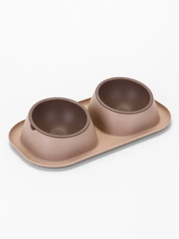 Миска для животных Дубль Мини  0,2 л , Soft-touch,каппучино