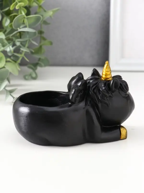 Подставка под мелочей &laquo;Единорог&raquo;, 8&times;12&times;9 см, чёрная