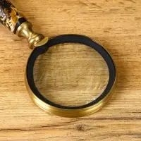 Лупа "Шерлок" латунь, смола 7,5х7,5х20 см