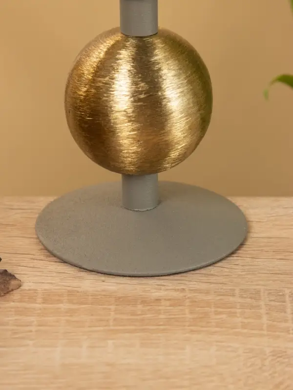 Подсвечник на 1 свечу текстурный "Графитовый" с 1 сферой 7,5х7,5х11,5 см