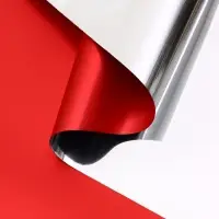 Пленка для цветов, &laquo;Серебряная сторона&raquo;, красный, 57&times;57&plusmn;1 см