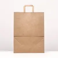 Пакет бумажный, плоская ручка крафт 32&times;17&times;43 см, 90 г/м&sup2;