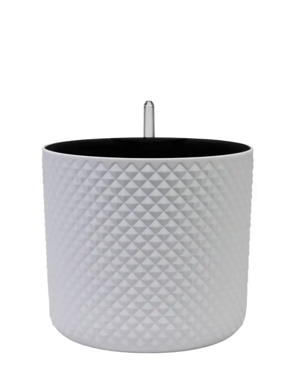 Кашпо для цветов &laquo;Фасет&raquo;, 6.2 л, d=22 см, h=20 см, пластиковое, с автополивом, со вставкой, белое