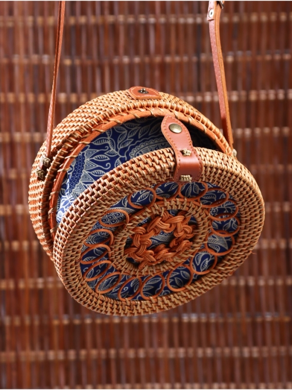 Сумка плетеная ротанг "Мандала" МИКС 20х6х70 см