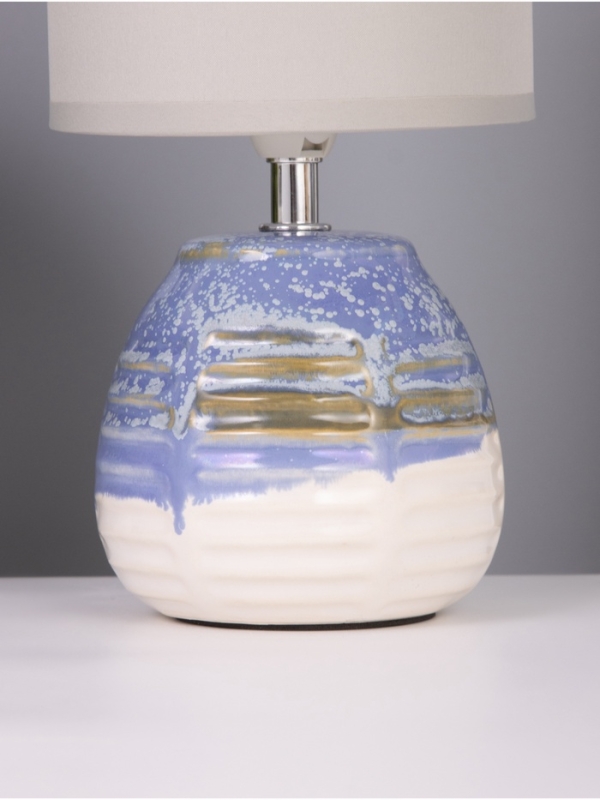 Лампа настольная "Рэндзи" 1х40Вт Е14 синий/белый 13х13х25см