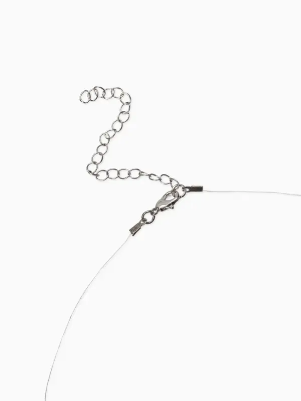 Кулон на леске "Капля росы", дорожка, цвет белый в серебре