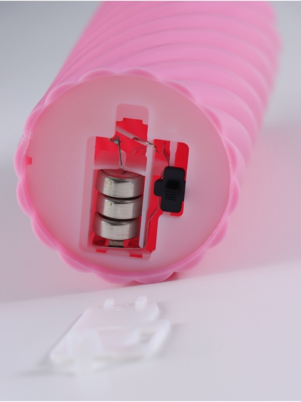 Ночник свеча "Свидание" LED 3xAG13 розовый 5х5х11см