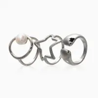 Набор колец 3 шт "Новый стиль" космос, размер МИКС, цвет белый в серебре