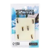 Мормышка Столбик чёрный, красное брюшко + шар гранен золотой, вес 0.4 г