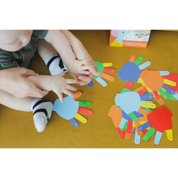 Развивающий игровой набор &laquo;Ладошки&raquo; 12 карточек+Задания, Крошка Я