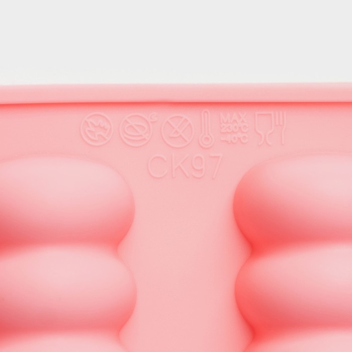 Форма для выпечки Доляна &laquo;Сладости. Бабл&raquo;, силикон, 12 ячеек, 28&times;16&times;2 см, цвет розовый