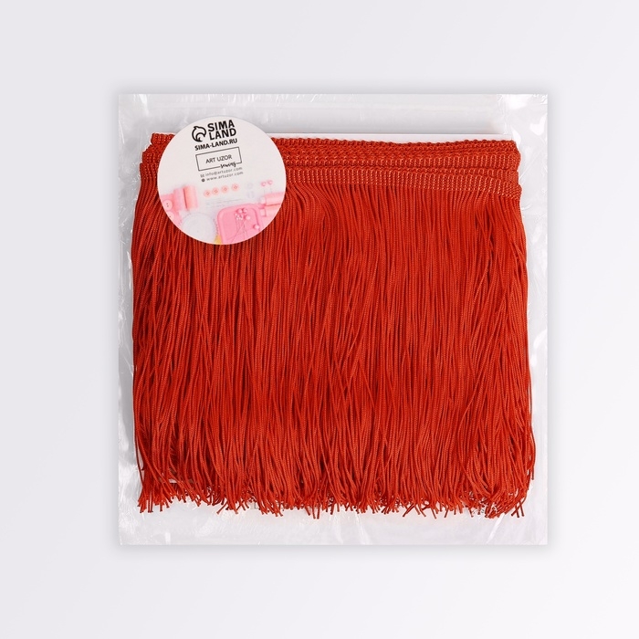 Тесьма декоративная &laquo;Бахрома&raquo;, 20 см, 5 &plusmn; 0,5 м, цвет красный