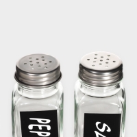 Набор для специй из стекла Доляна &laquo;Стиль&raquo;, 2 предмета: солонка 50 мл, перечница 50 мл, h=7 см