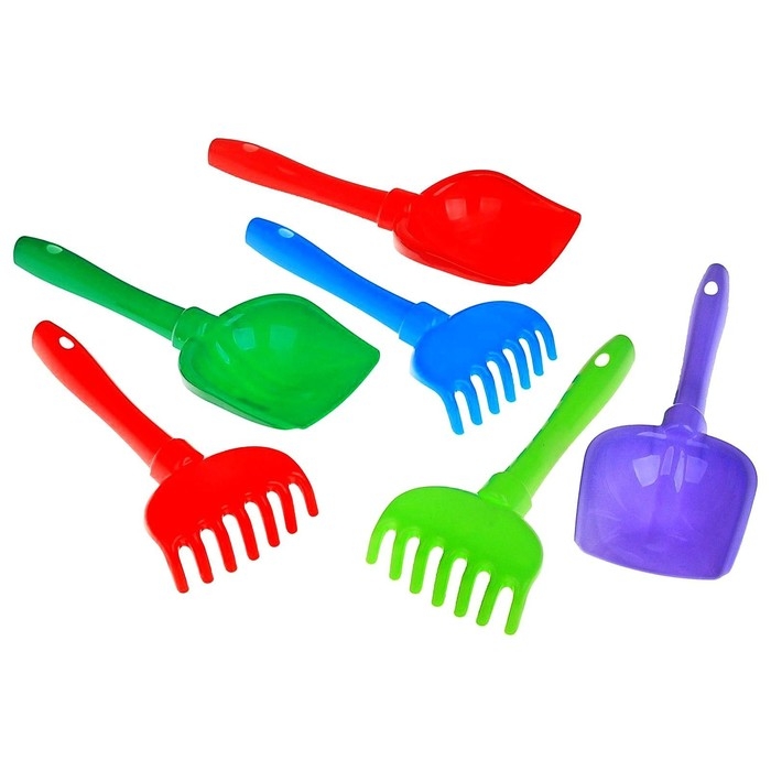 Набор для песочницы: лопатка, грабельки, цвета МИКС