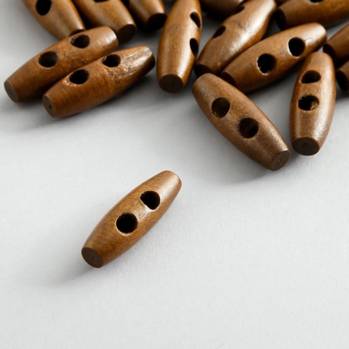 Пуговицы дерево для творчества 2 прокола "Цилиндр" набор 20 шт 4х1,1х1,1 см