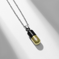 Кулон унисекс &laquo;Капсула&raquo;, цвет чёрно-золотой, 53 см