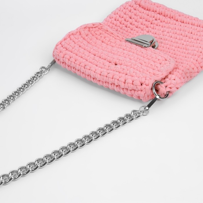 Цепочка для сумки, с карабинами, 14 &times; 18 мм, 60 см, цвет серебряный