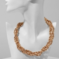 Колье &laquo;Цепь&raquo; косичка, цвет глянцевое золото, 40 см