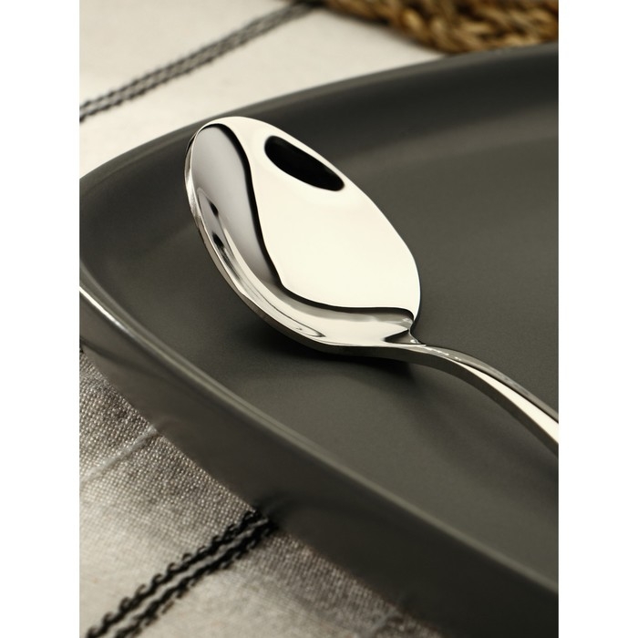 Ложка чайная из нержавеющей стали &laquo;Батиста&raquo;, длина 14 см, цвет серебряный