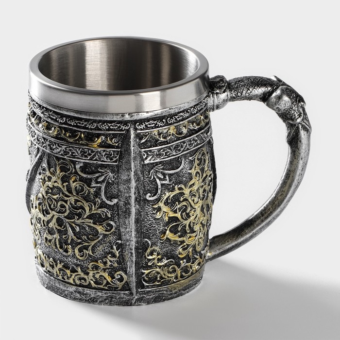 Кружка из нержавеющей стали &laquo;Череп. Хэллоуин&raquo;, 400 мл, цвет серебряный