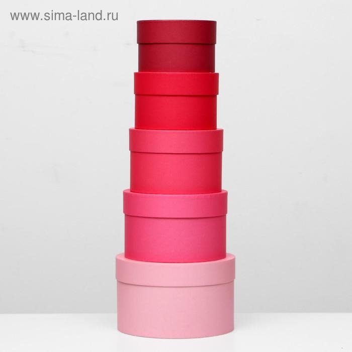 Набор круглых коробок 5 в 1 "Пантон 200", 23 х 23 х 14 - 15 х 15 х 10 см