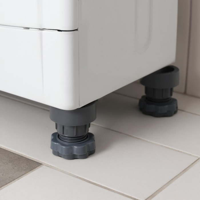 Набор подставок антивибрационных, для стиральной машины, раздвижные, 4 шт, 6,5&times;8-10 см, d=4,7 см