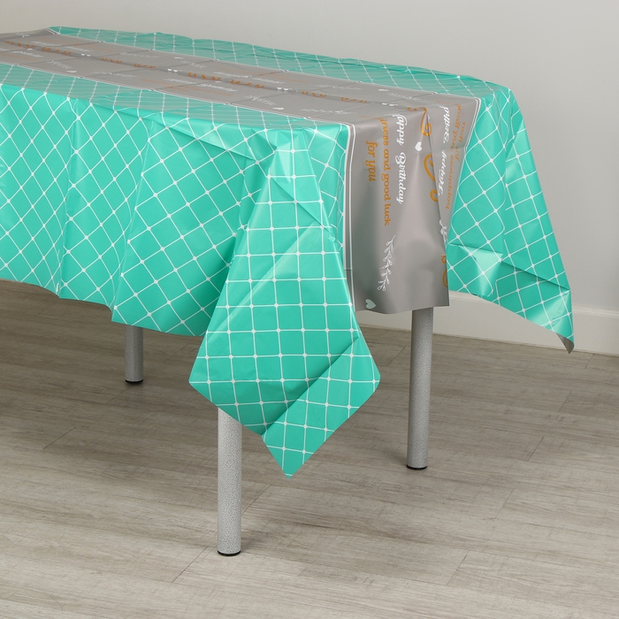 Скатерть &laquo;Квадратики&raquo;, 137 &times; 183 см., цвет зелёный